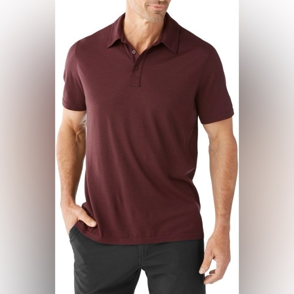 Perry Ellis Portfolio Maroon/Red Short Sleeve Polo Shirt